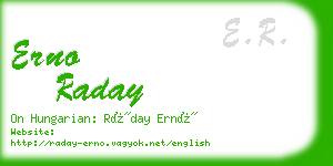 erno raday business card